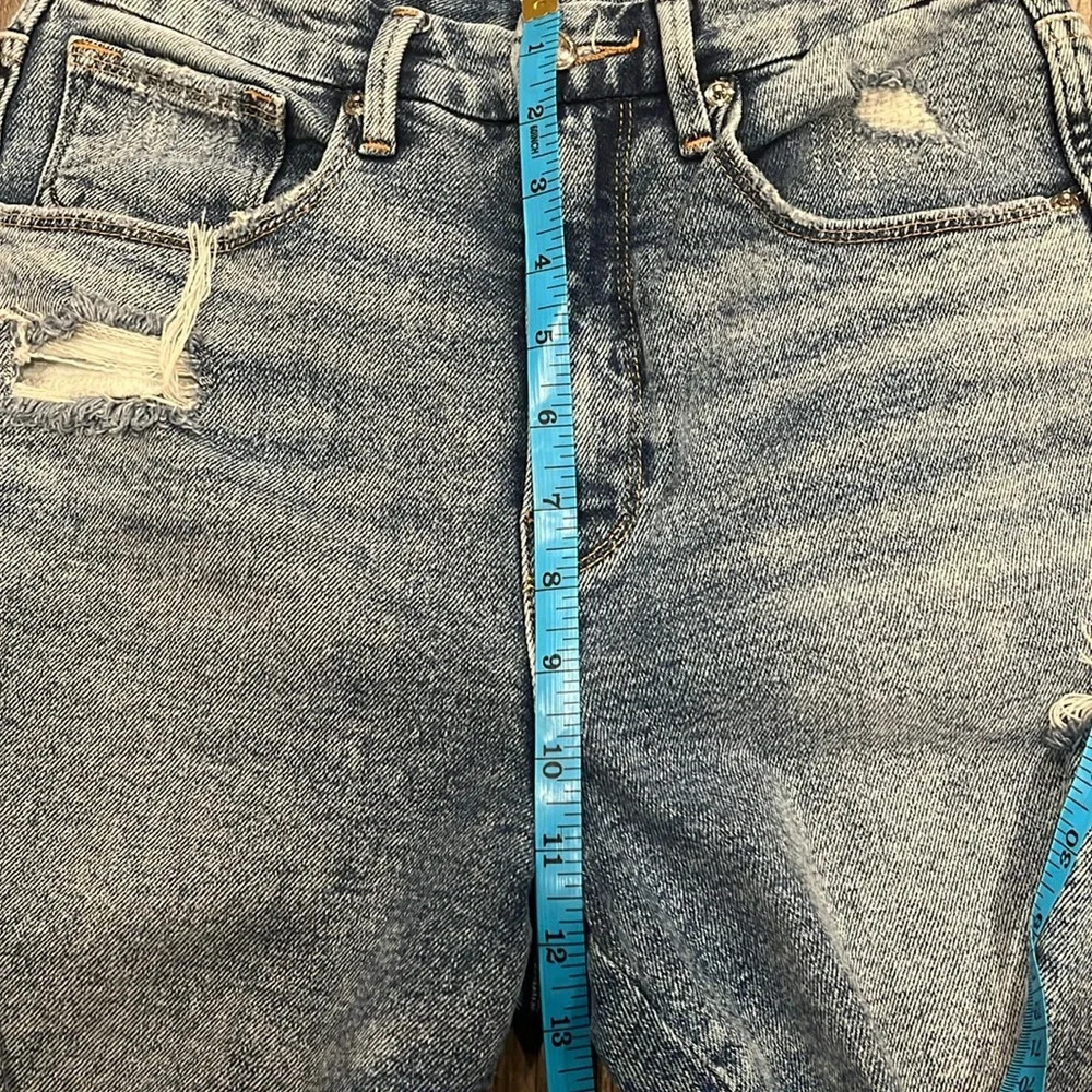 [6/28]Good American Good Curve Blue 330 Distressed Skinny High Rise Fringe Jeans - Picture 4 of 10